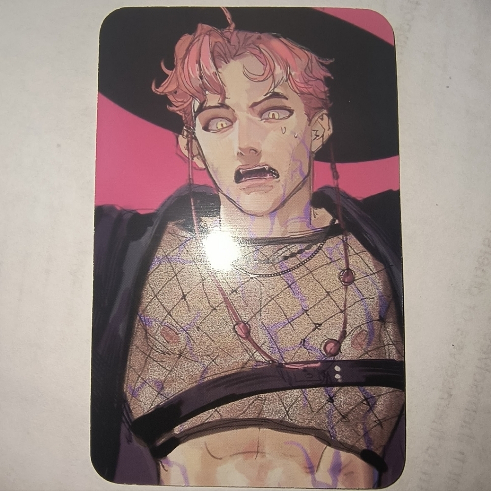 Anime Art Card with Pink-Haired Character Kpop Demon Hunters Abby